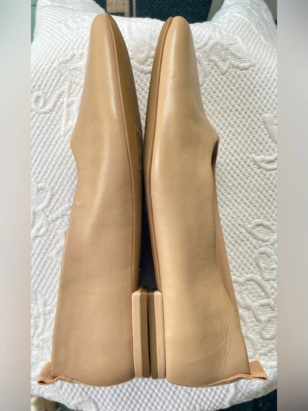 Franco Sarto Women’s Tan Leather Square-Toe Ballet Flats Size 6